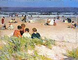 Edward Potthast By the Shore painting